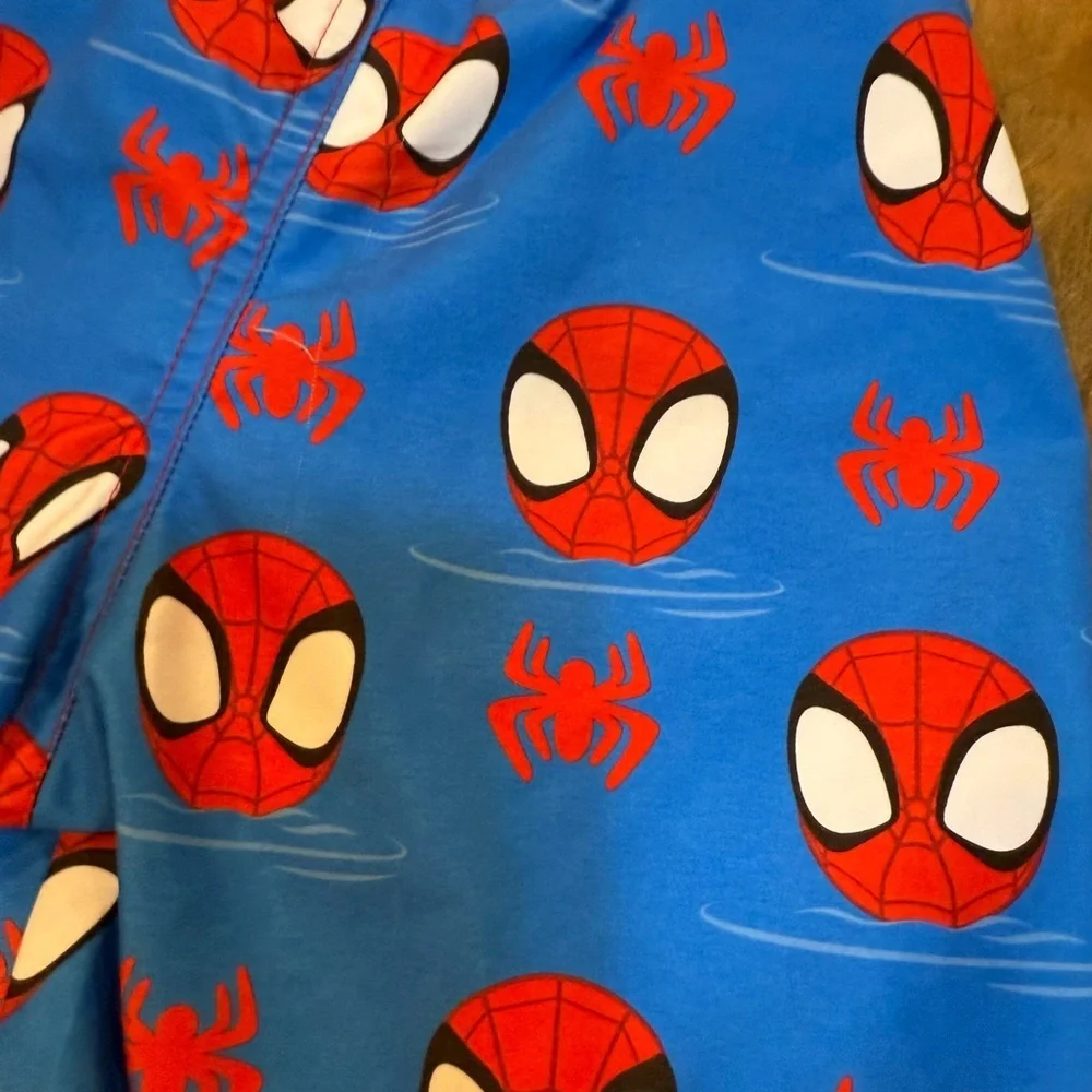 Marvel Spider-Man Blue & Red Swim Shorts Toddler Sz 5T Swimming Suit